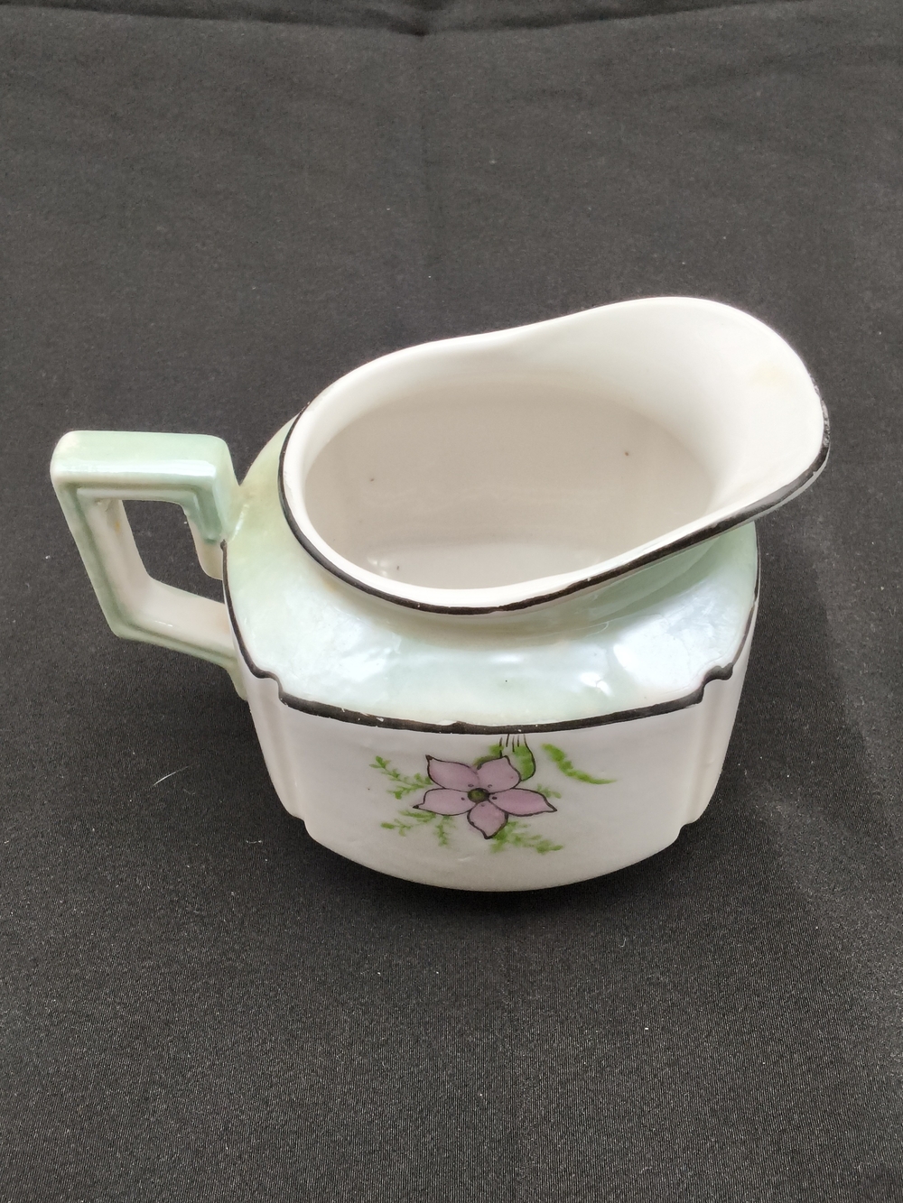 Antique Nippon Hand-Painted Floral Sugar & Creamer Set - Octagonal Lustreware - Picture 6 of 16